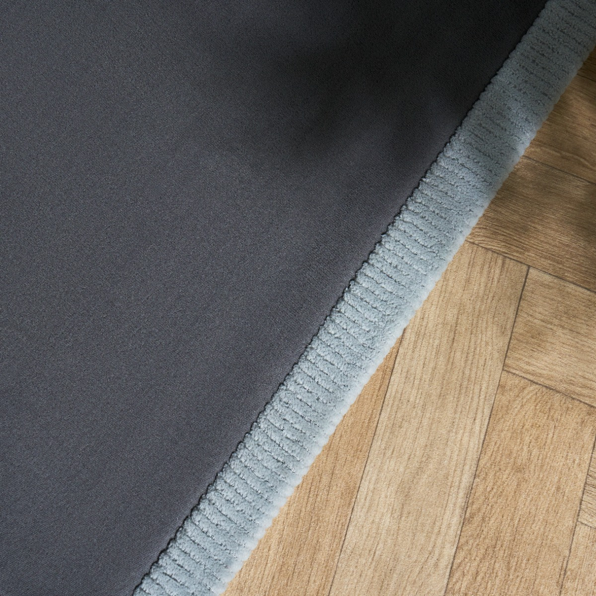 OHS Border Foam Bath Mat - Charcoal/Silver>