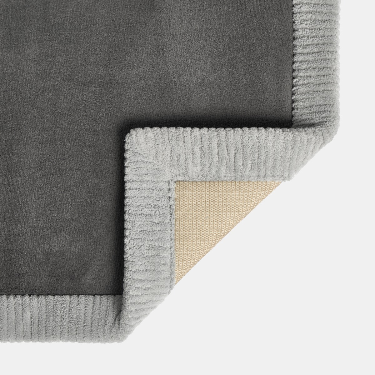OHS Border Foam Bath Mat - Charcoal/Silver>