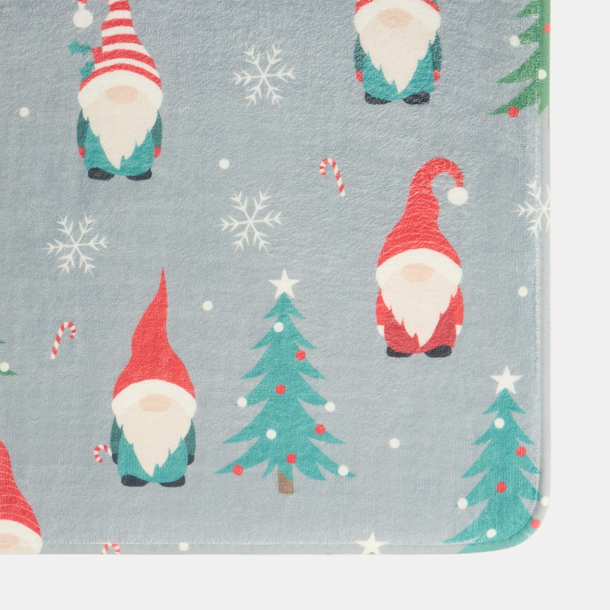OHS Christmas Gonk Embossed Bath Mat - Grey>