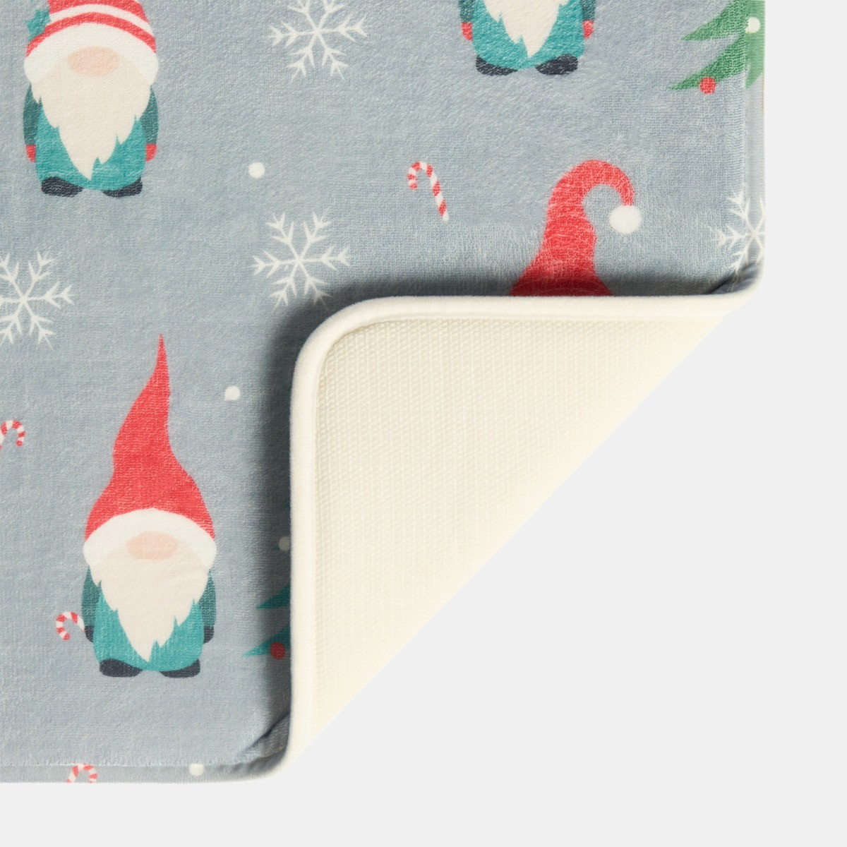 OHS Christmas Gonk Embossed Bath Mat - Grey>