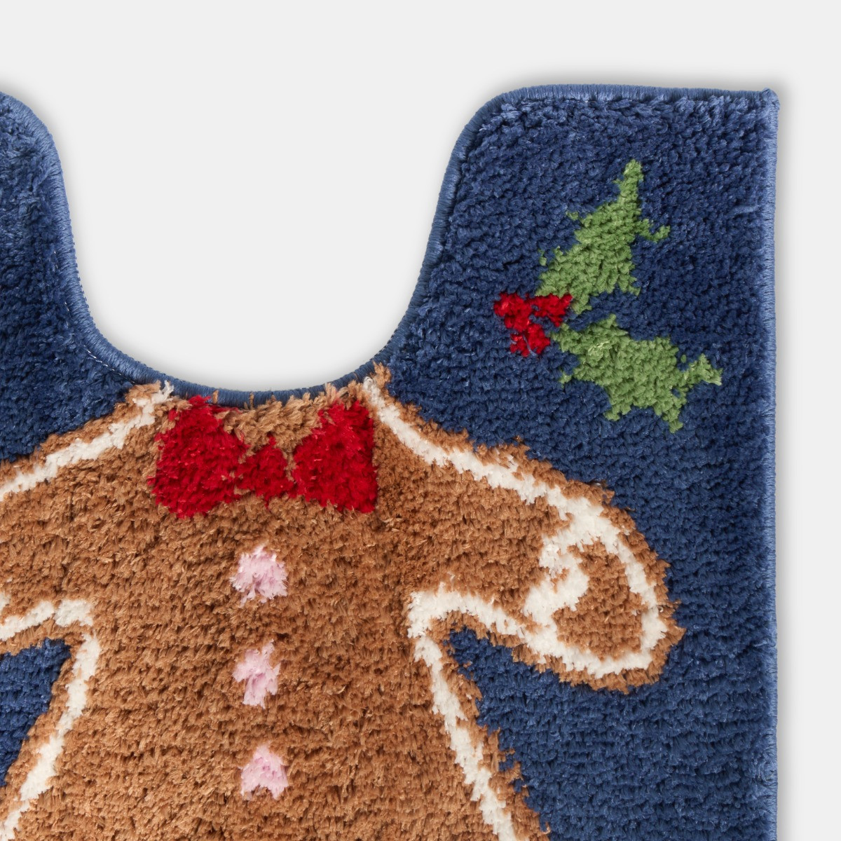 OHS Gingerbread Pedestal Mat & Toilet Seat Cover - Navy>