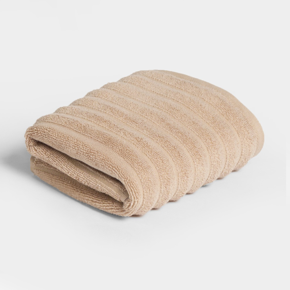 OHS 100% Cotton Ribbed Textured Towel - Natural>