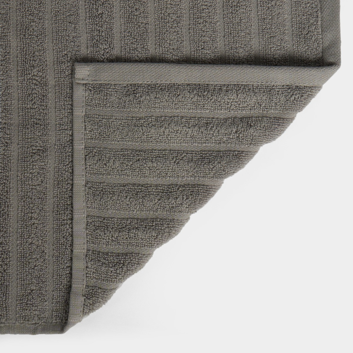 OHS 100% Cotton Ribbed Textured Hand Towel - Grey>