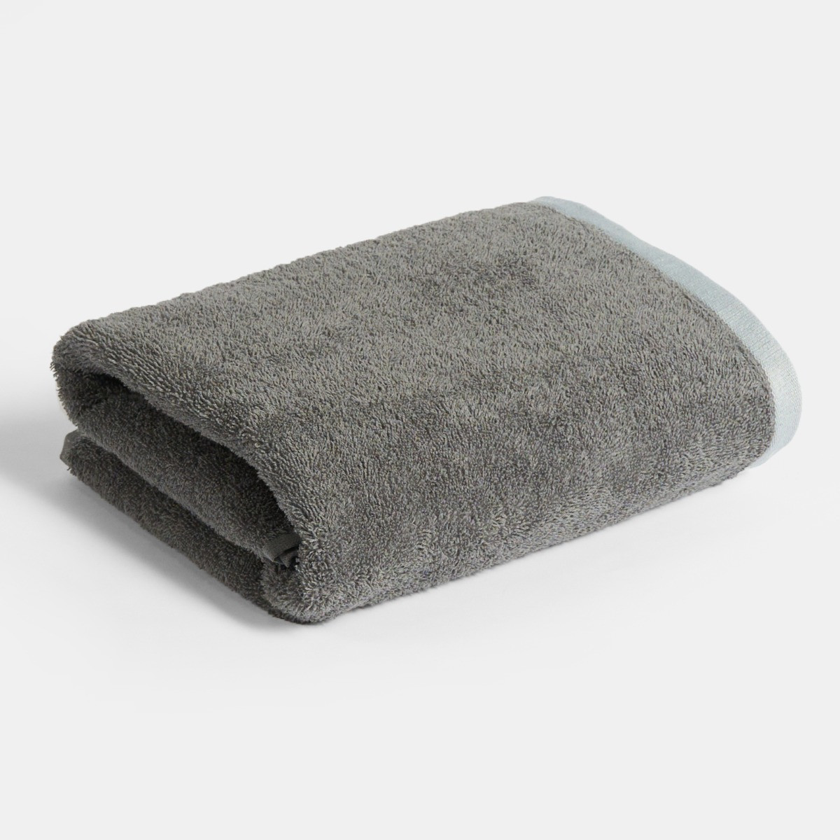 OHS 100% Cotton Border Trim Towel - Charcoal/Silver>