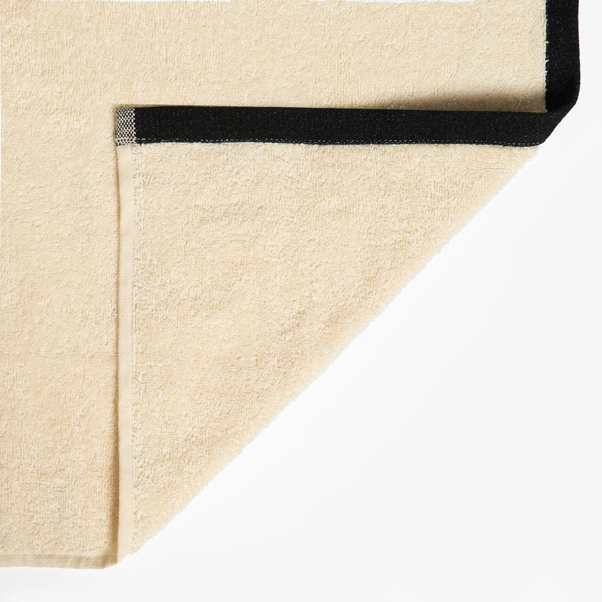 OHS 100% Cotton Border Trim Towel - Cream/Black>