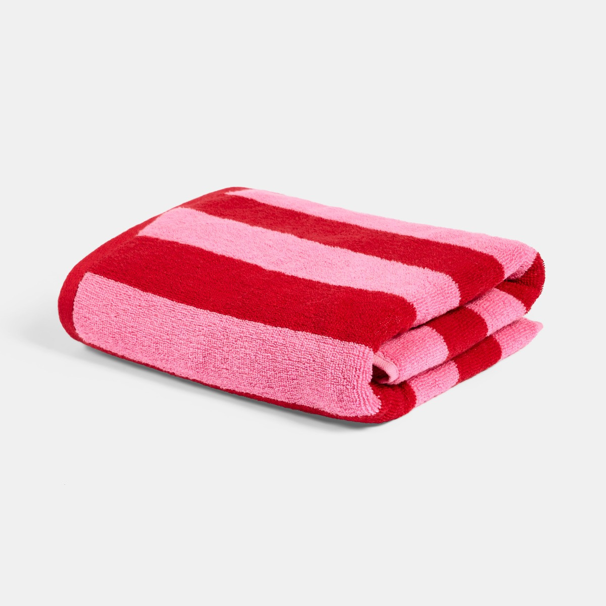 OHS 100% Cotton Jacquard Striped Towel - Pink/Red>