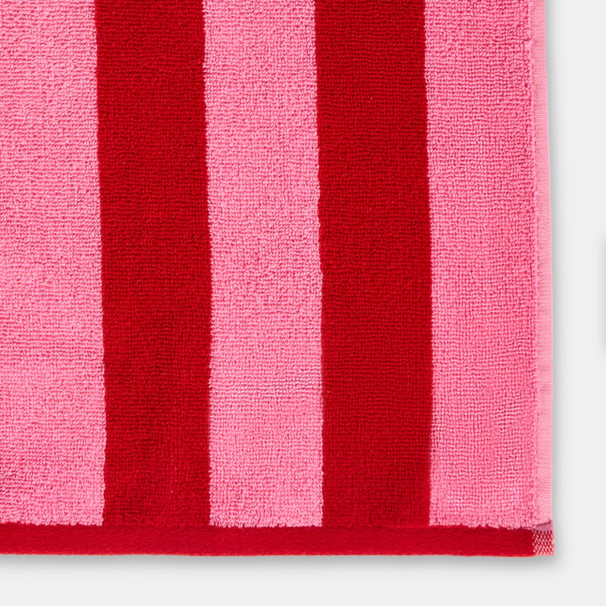 OHS 100% Cotton Jacquard Striped Hand Towel - Pink/Red>