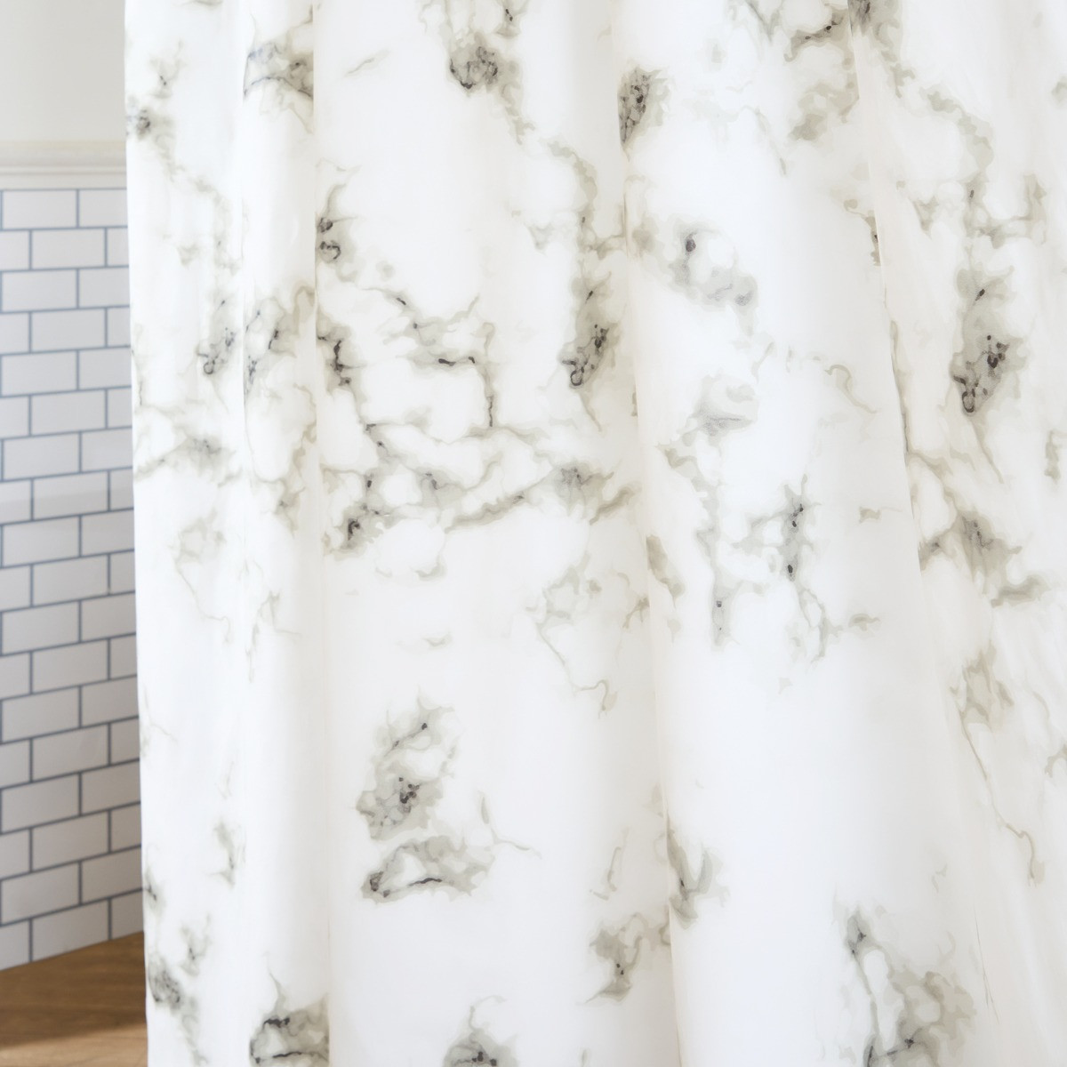 OHS Marble Shower Curtain - Grey/White>
