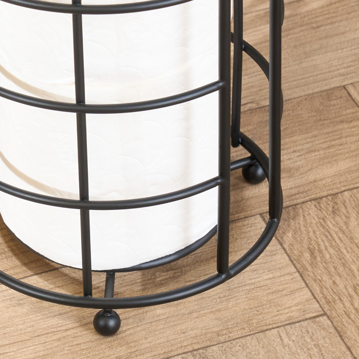 OHS Wire Toilet Roll Stand - Black>