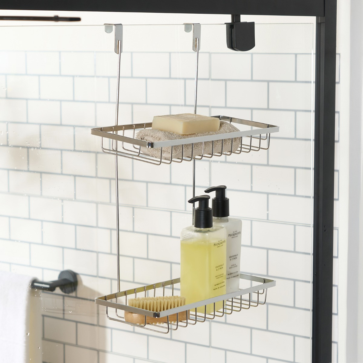 OHS Over The Door Double Shower Caddy - Silver>