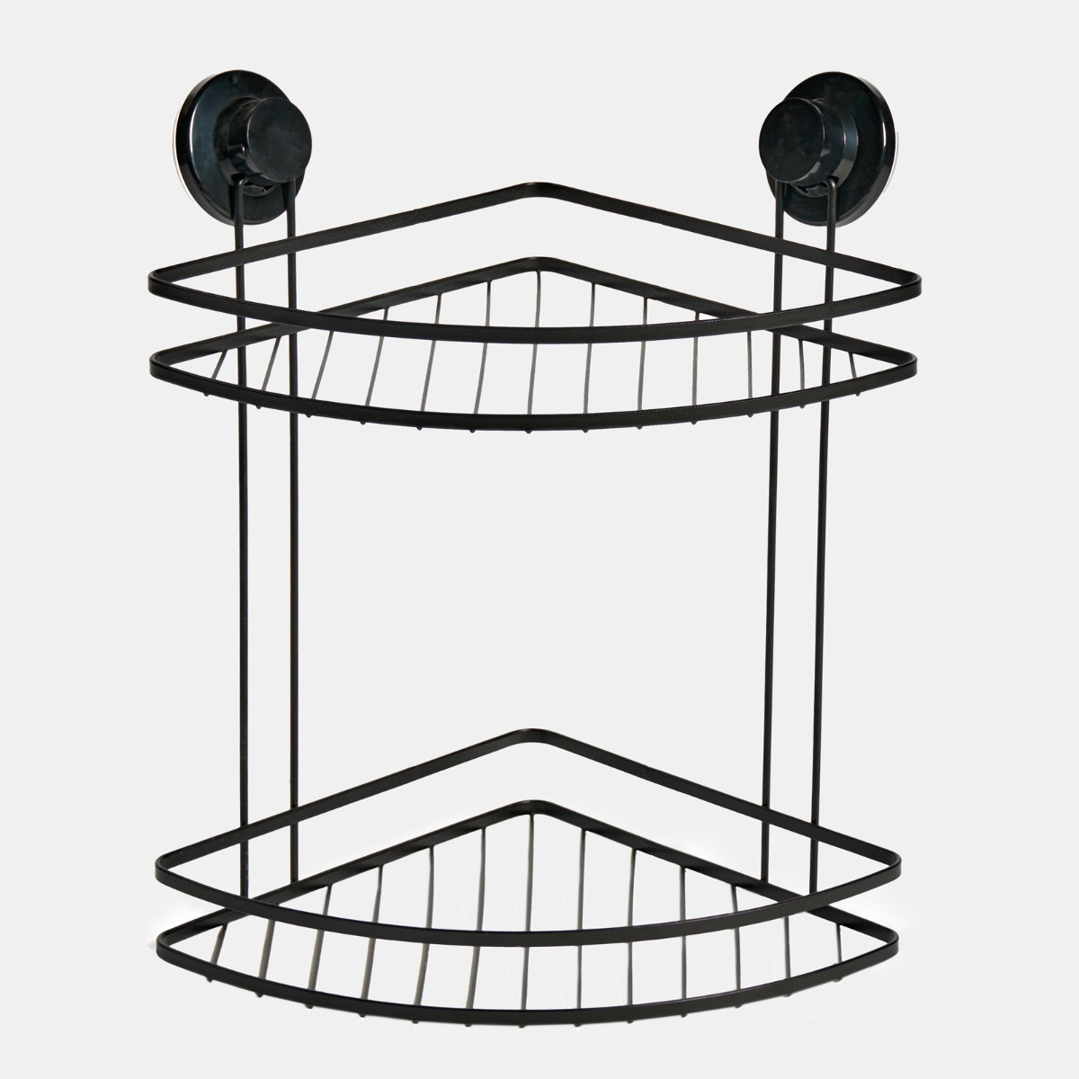 OHS 2-Tier Corner Suction Shower Caddy - Black>