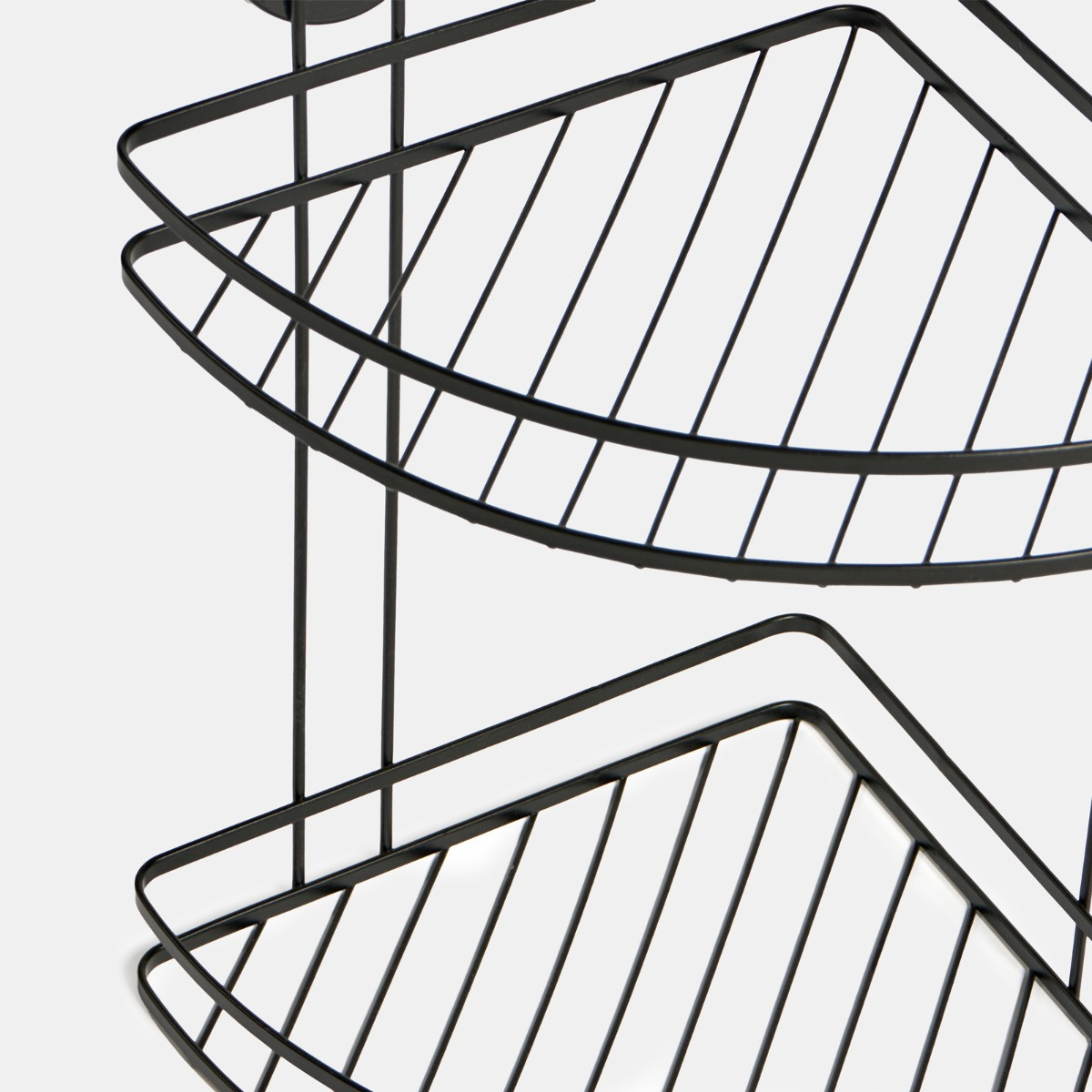 OHS 2-Tier Corner Suction Shower Caddy - Black>