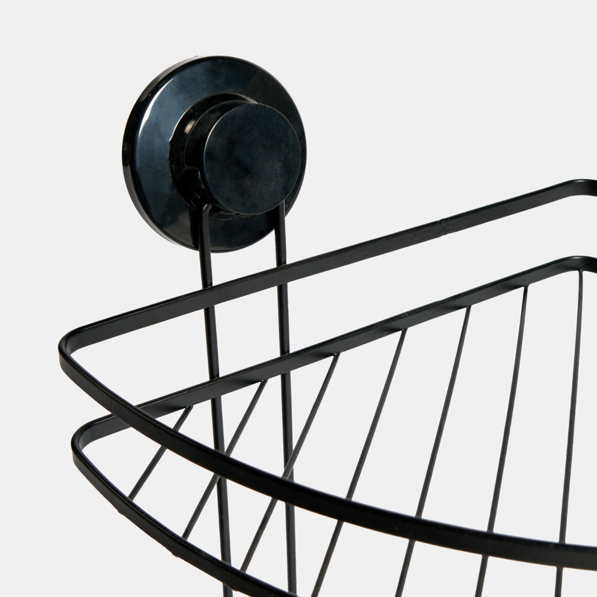 OHS 2-Tier Corner Suction Shower Caddy - Black>