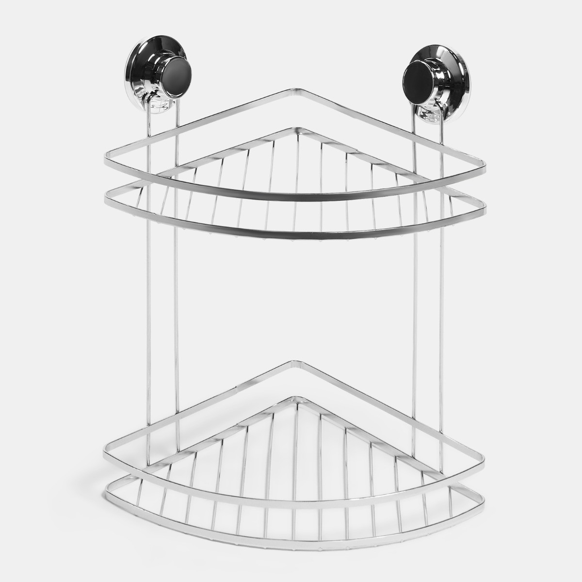 OHS 2-Tier Corner Suction Shower Caddy - Silver>