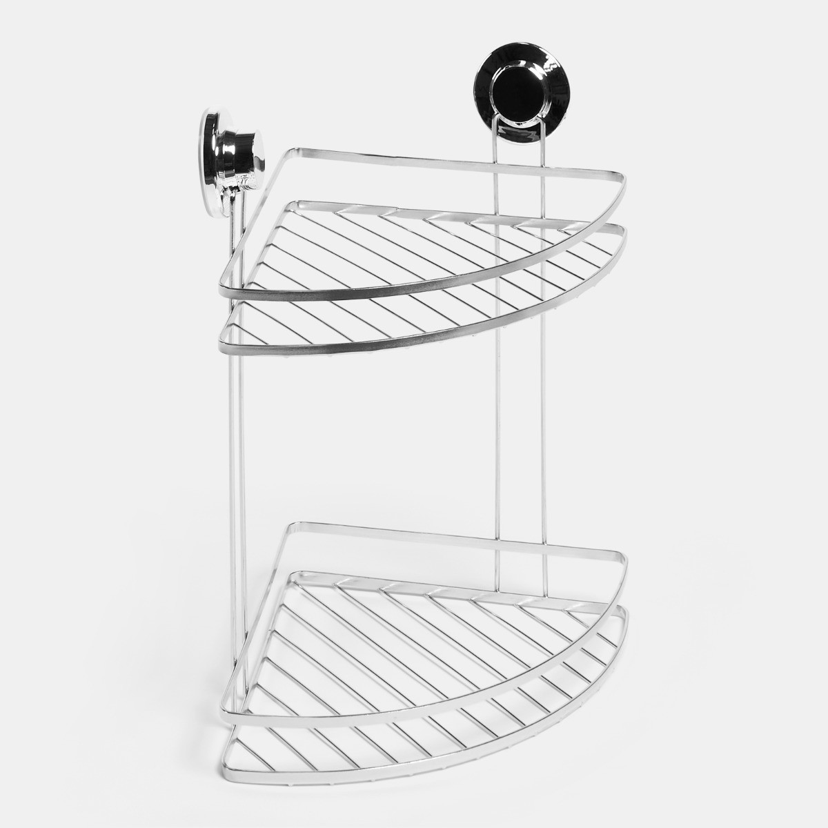OHS 2-Tier Corner Suction Shower Caddy - Silver>