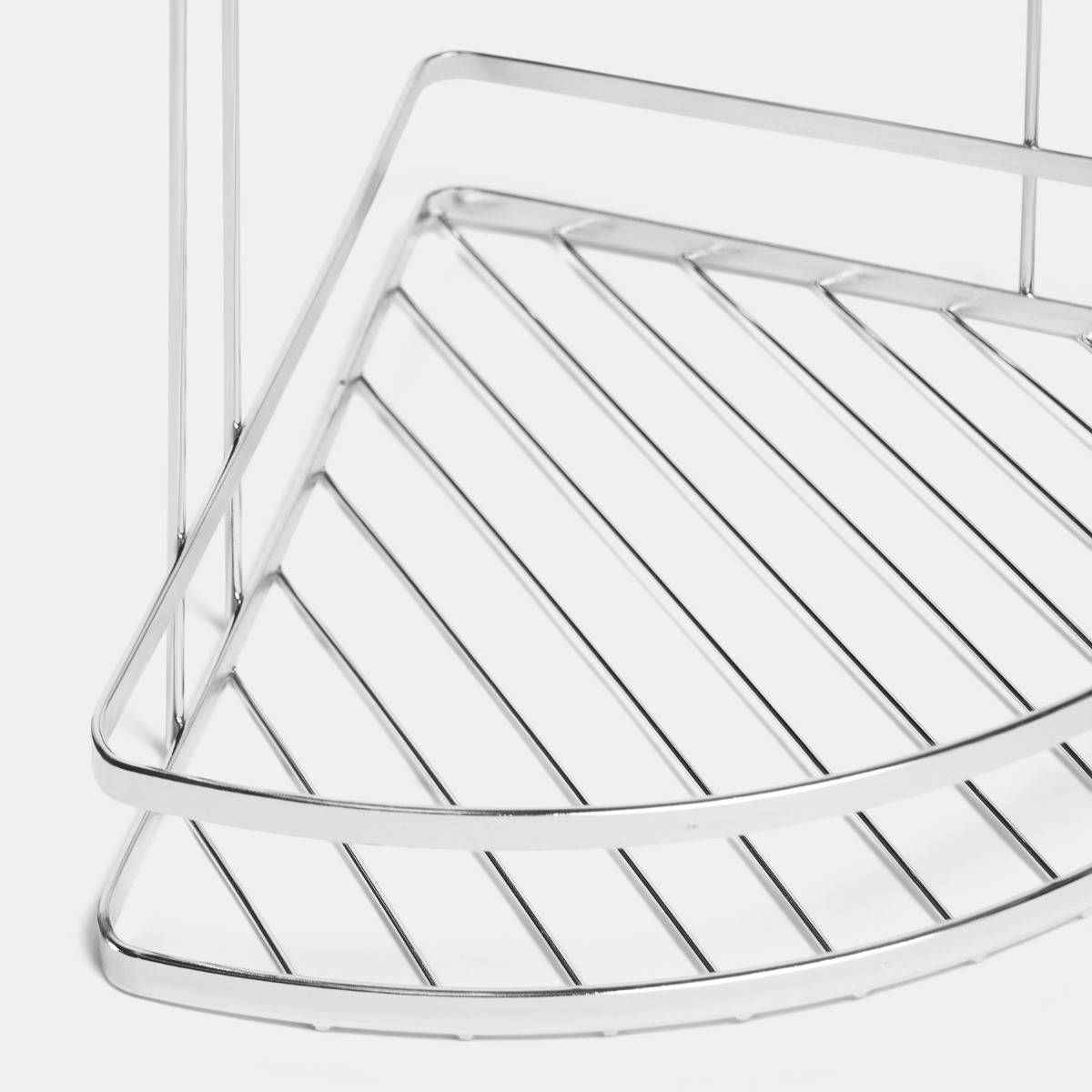 OHS 2-Tier Corner Suction Shower Caddy - Silver>