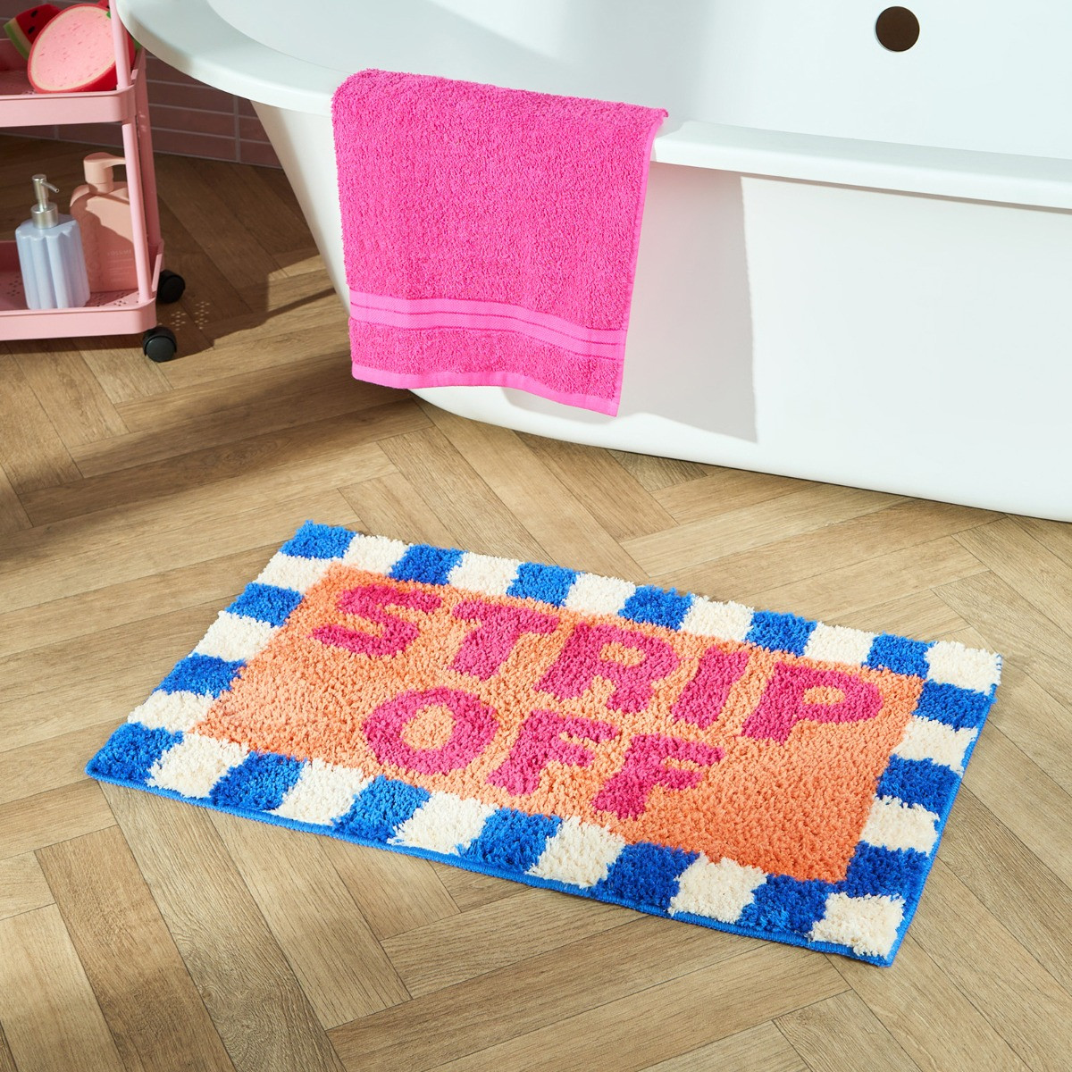 OHS Strip Off Tufted Bath Mat - Multi>