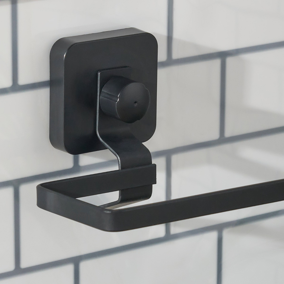 OHS Suction Toilet Roll Holder - Black>