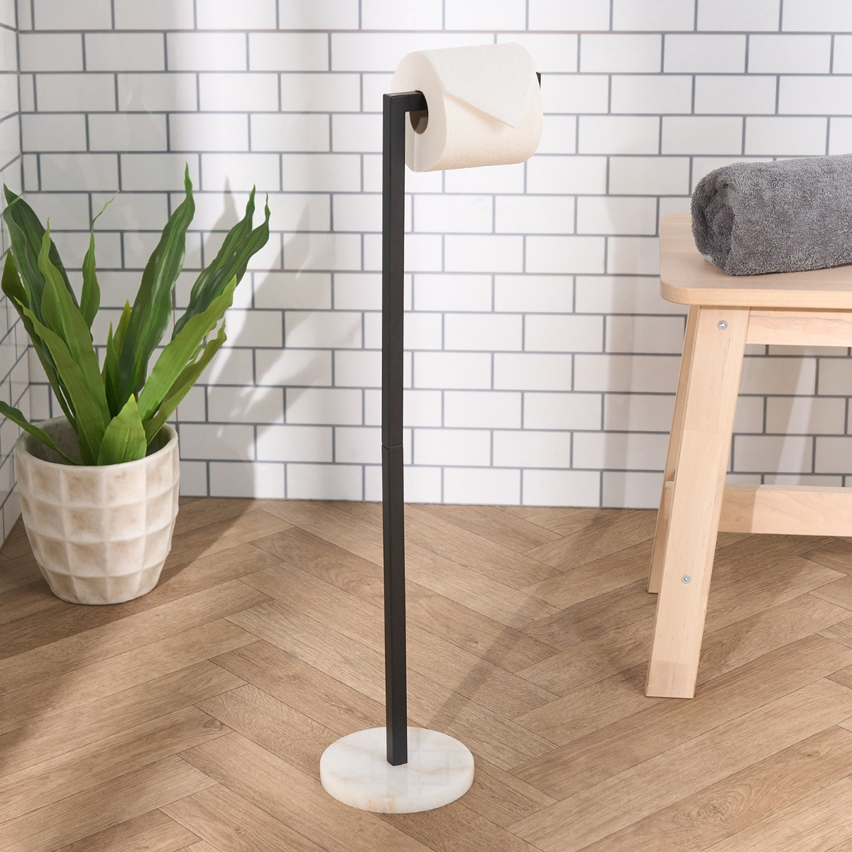 OHS Toilet Roll Stand - Black/White Marble>