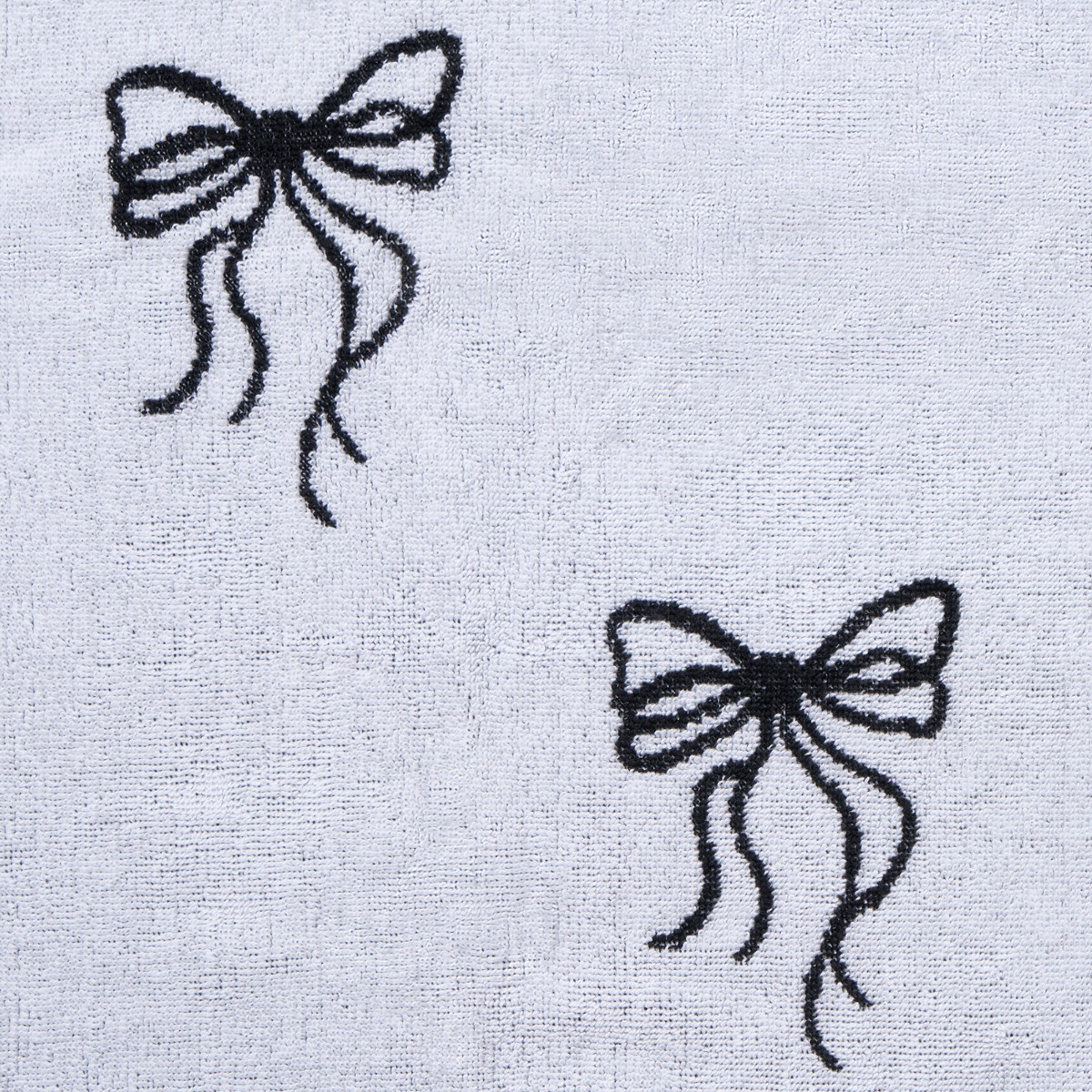 OHS 100% Cotton Bow Print Hand Towel - Monochrome>