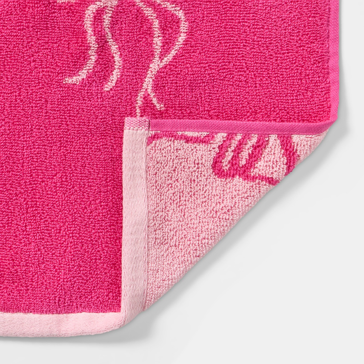OHS 100% Cotton Bow Print Bath Towel - Pink>