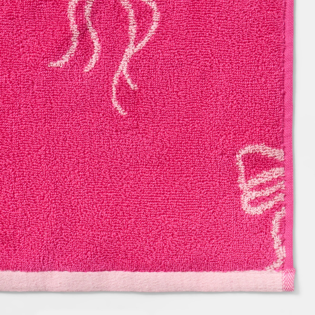 OHS 100% Cotton Bow Print Bath Towel - Pink>