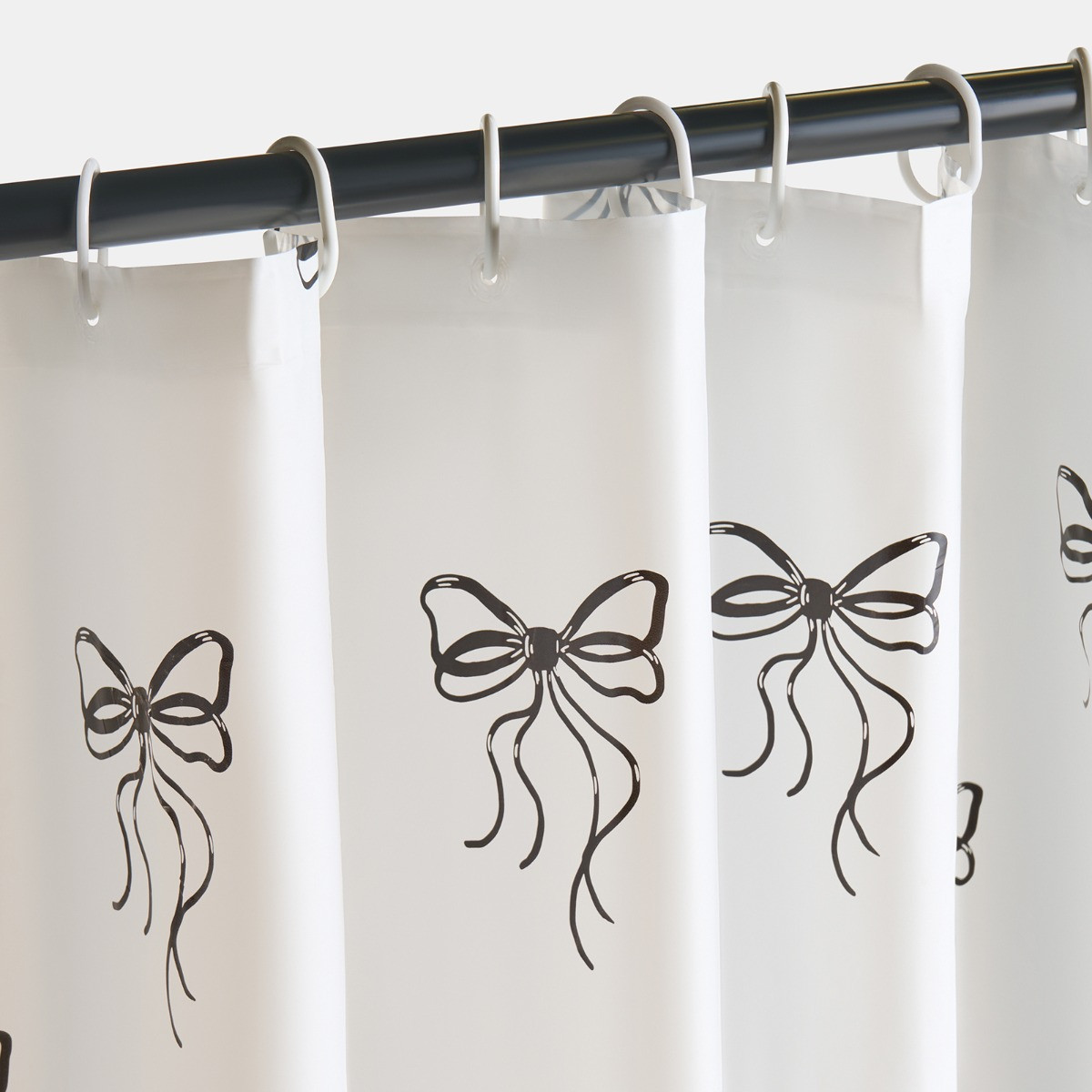 OHS Bow Print Shower Curtain - Monochrome>