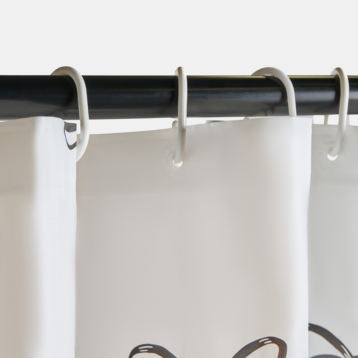 OHS Bow Print Shower Curtain - Monochrome>