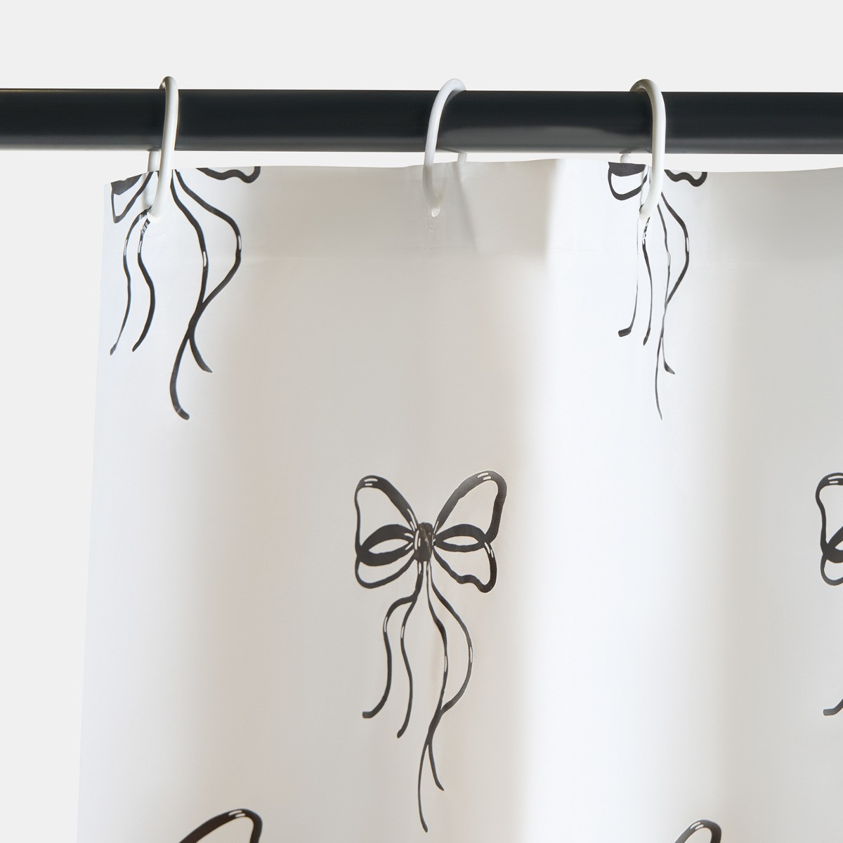 OHS Bow Print Shower Curtain - Monochrome>
