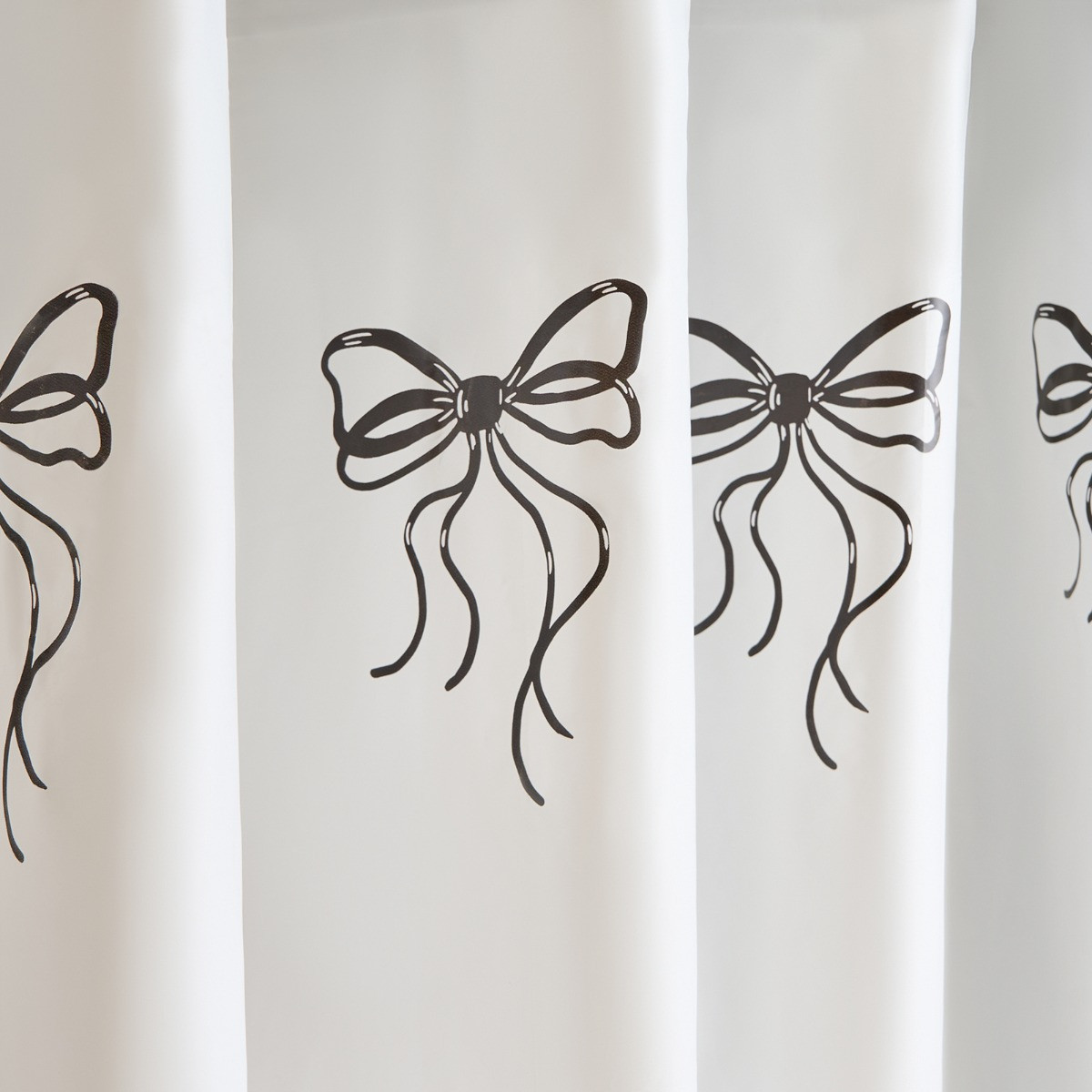 OHS Bow Print Shower Curtain - Monochrome>