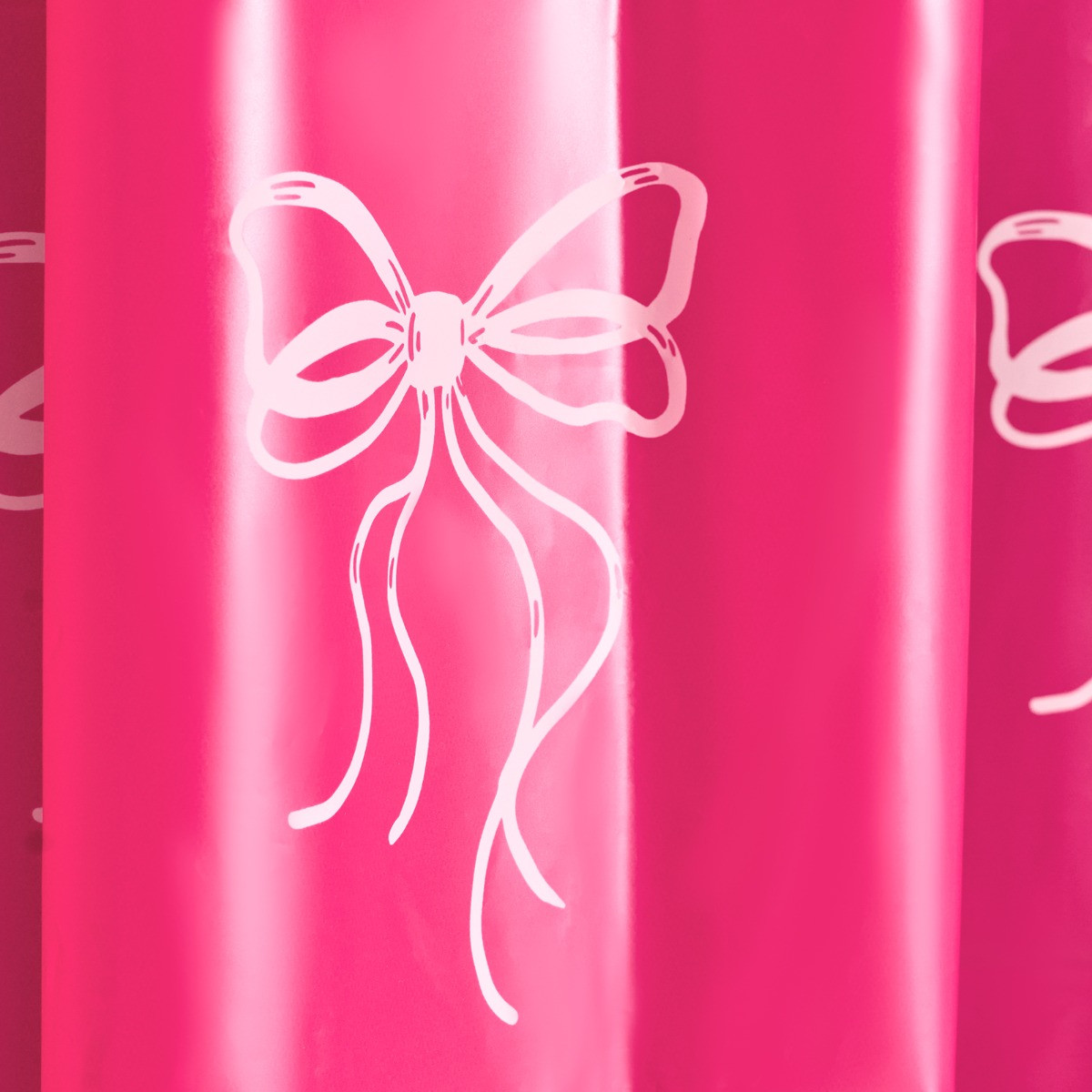 OHS Bow Print Shower Curtain - Hot Pink>