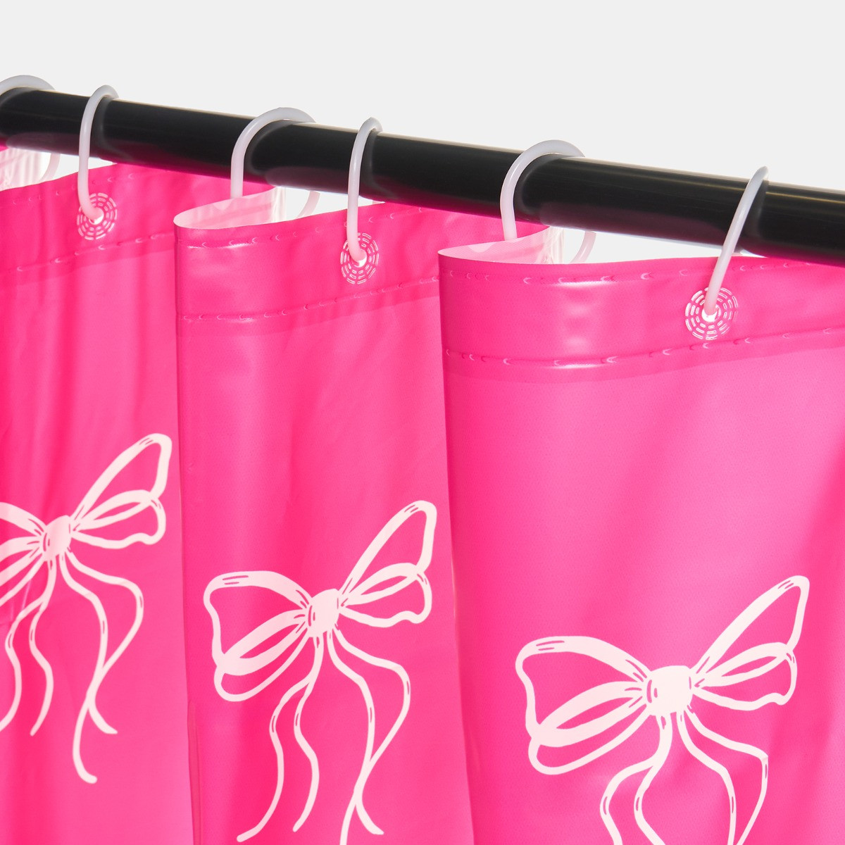 OHS Bow Print Shower Curtain - Hot Pink>