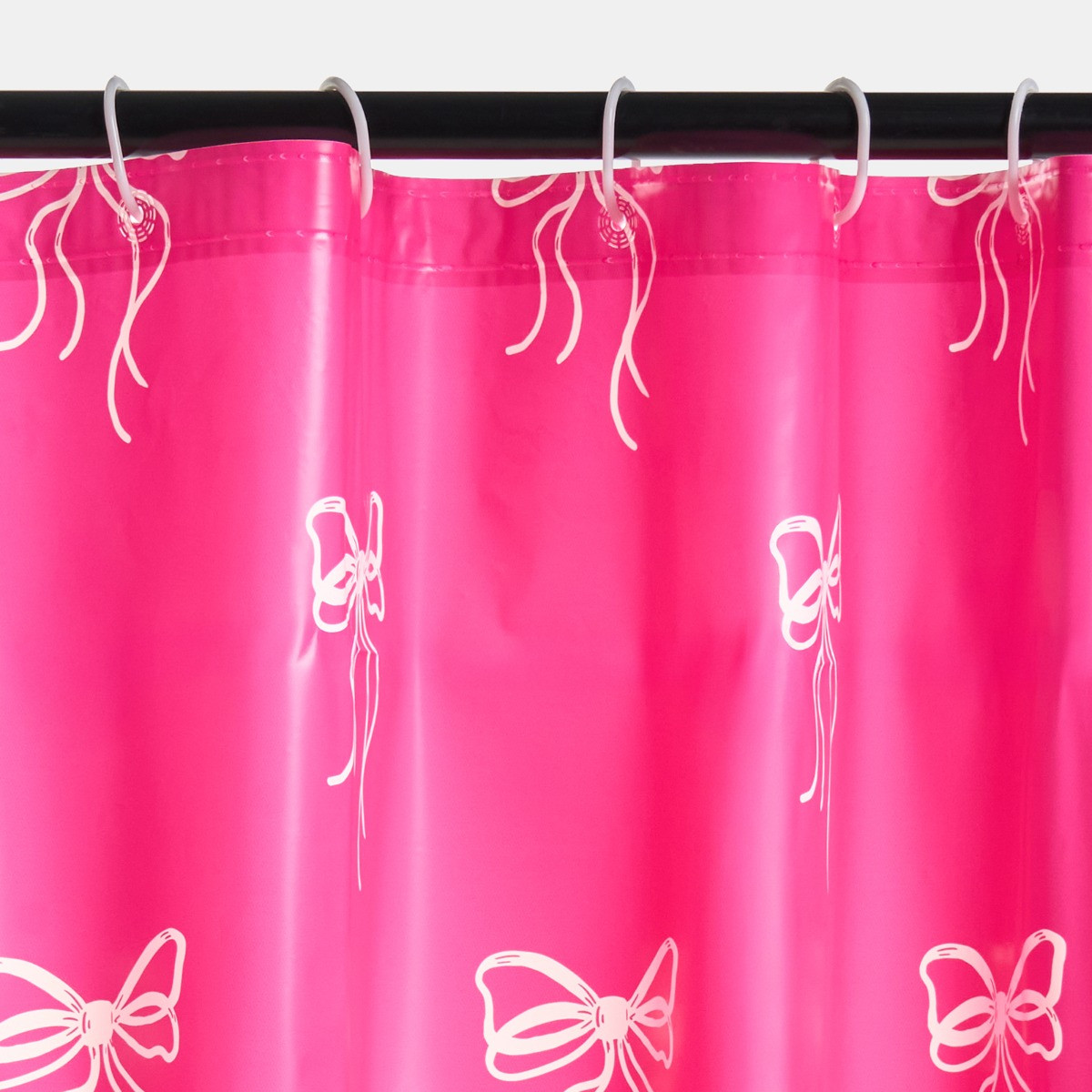 OHS Bow Print Shower Curtain - Hot Pink>