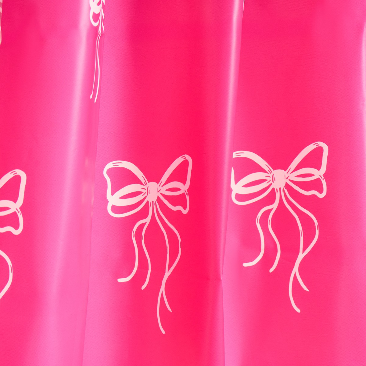 OHS Bow Print Shower Curtain - Hot Pink>