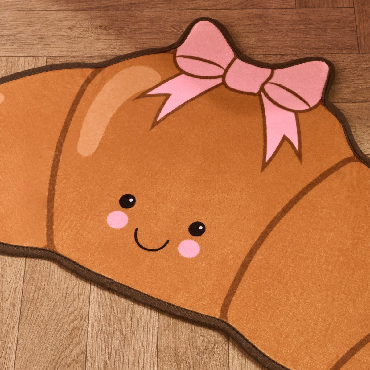 OHS Bow Crossiant Velvet Bath Mat - Brown>