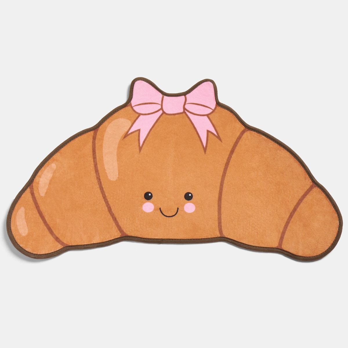 OHS Bow Crossiant Velvet Bath Mat - Brown>