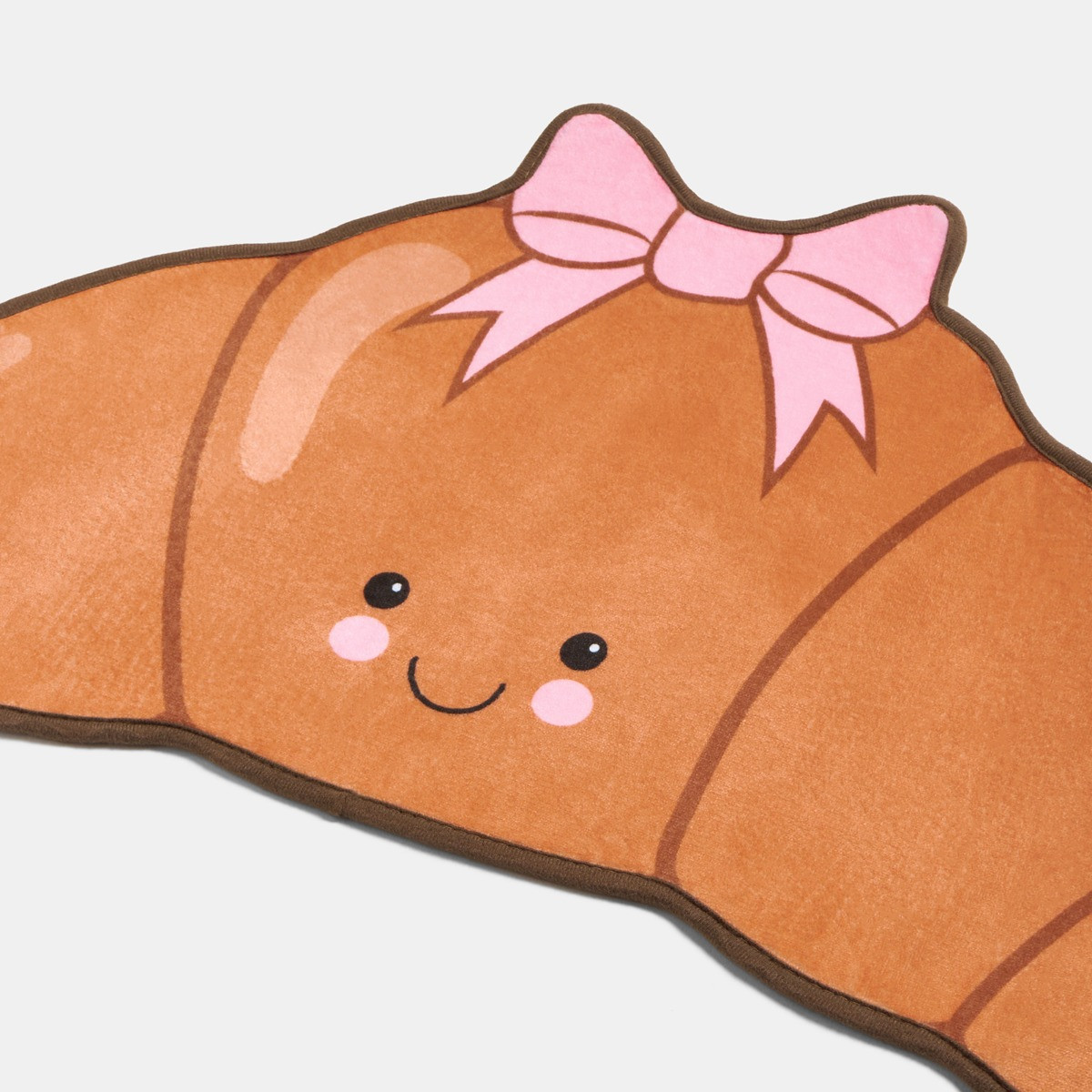 OHS Bow Crossiant Velvet Bath Mat - Brown>