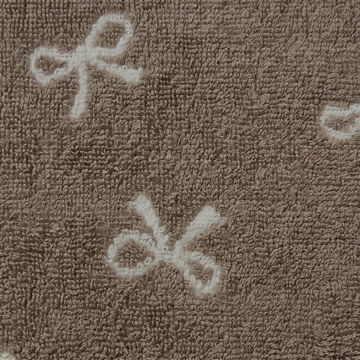 OHS 100% Cotton Bow Print Hand Towel - Natural>