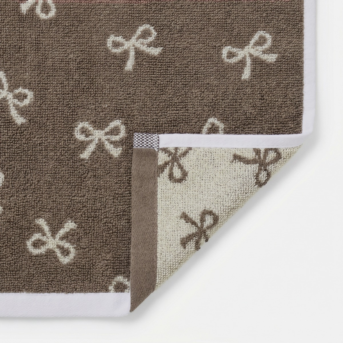OHS 100% Cotton Bow Print Towel - Natural>