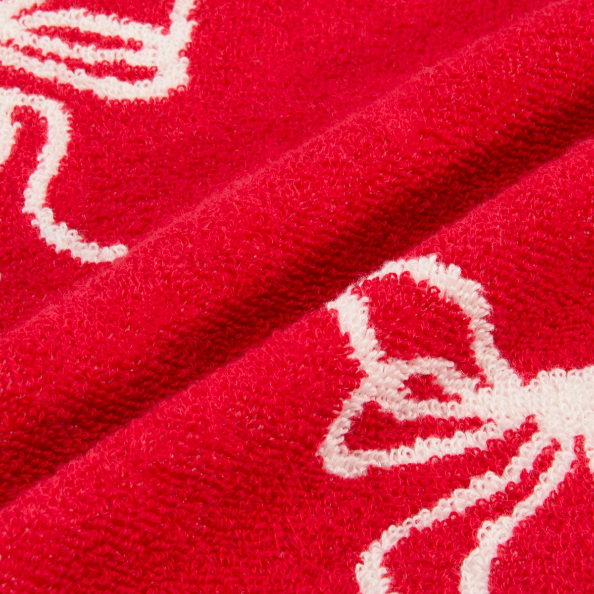 OHS 100% Cotton Bow Print Towel - Red>