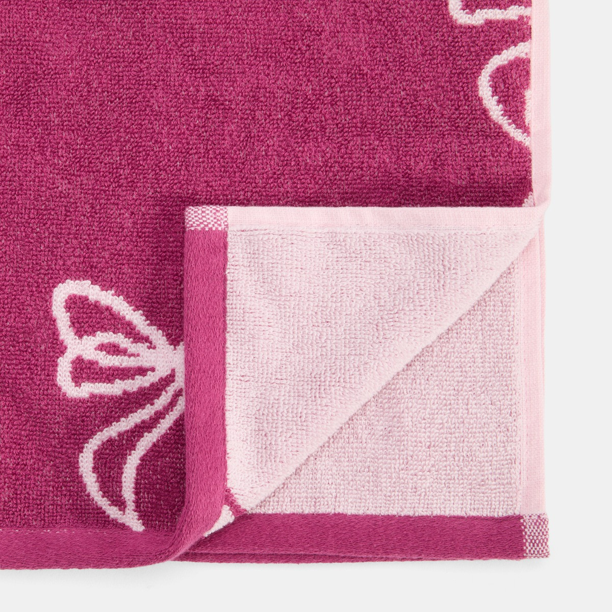 OHS 100% Cotton Bow Print Hand Towel - Burgundy>