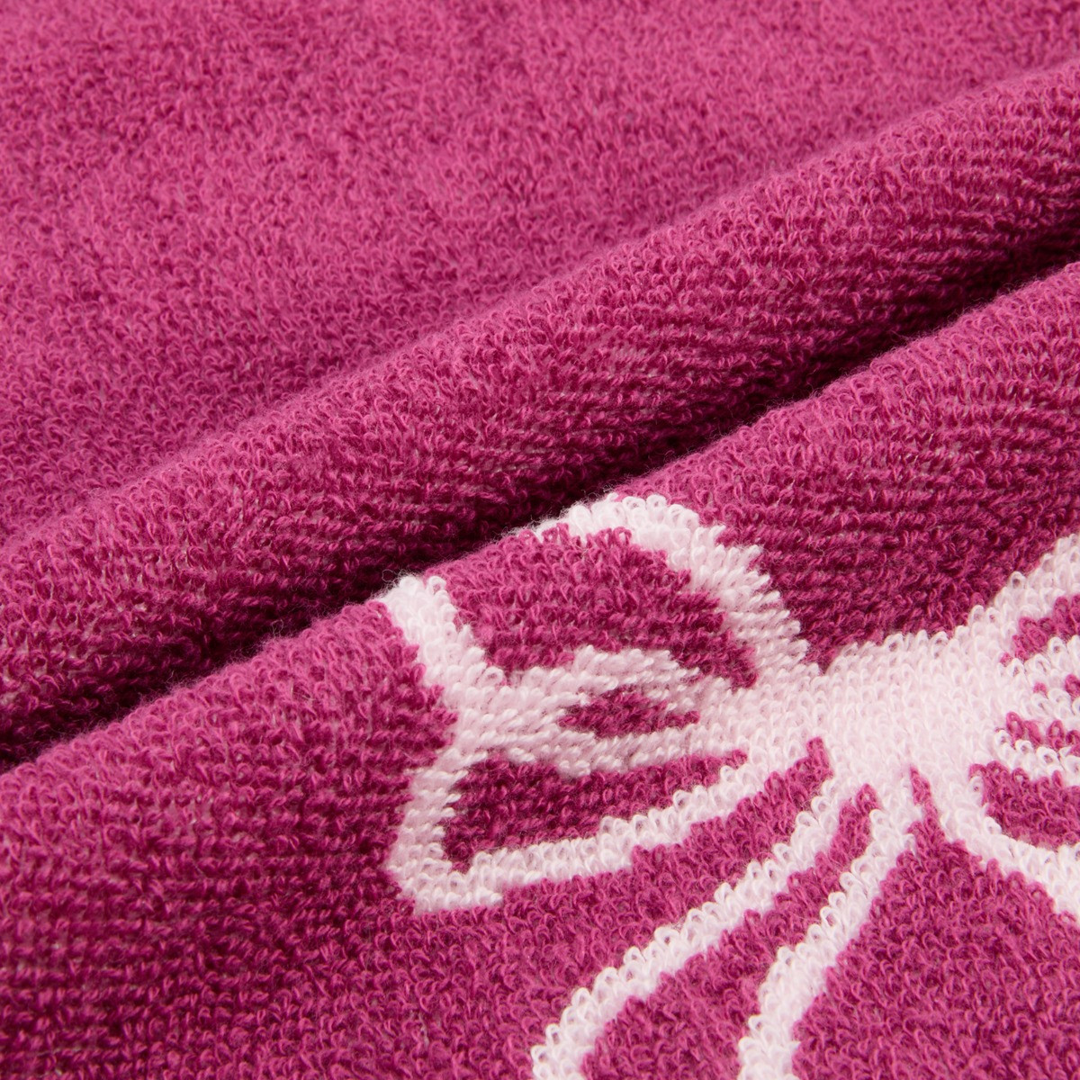 OHS 100% Cotton Bow Print Hand Towel - Burgundy>