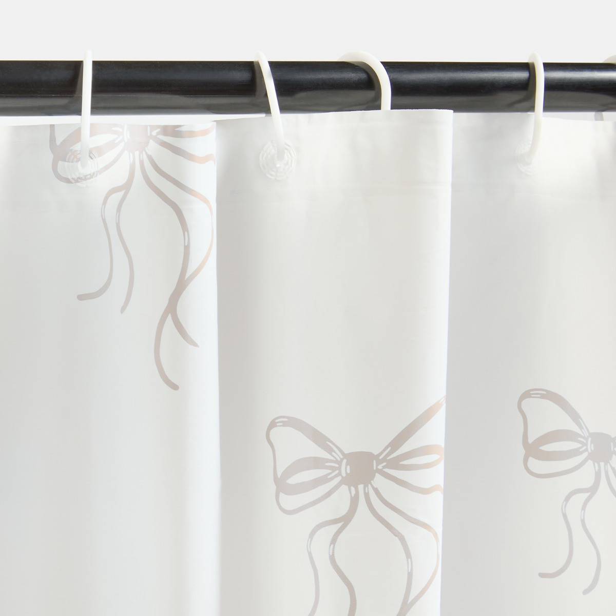 OHS Bow Print Shower Curtain - Natural>