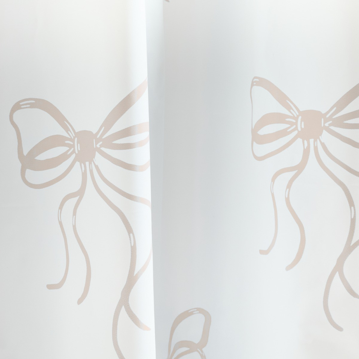 OHS Bow Print Shower Curtain - Natural>