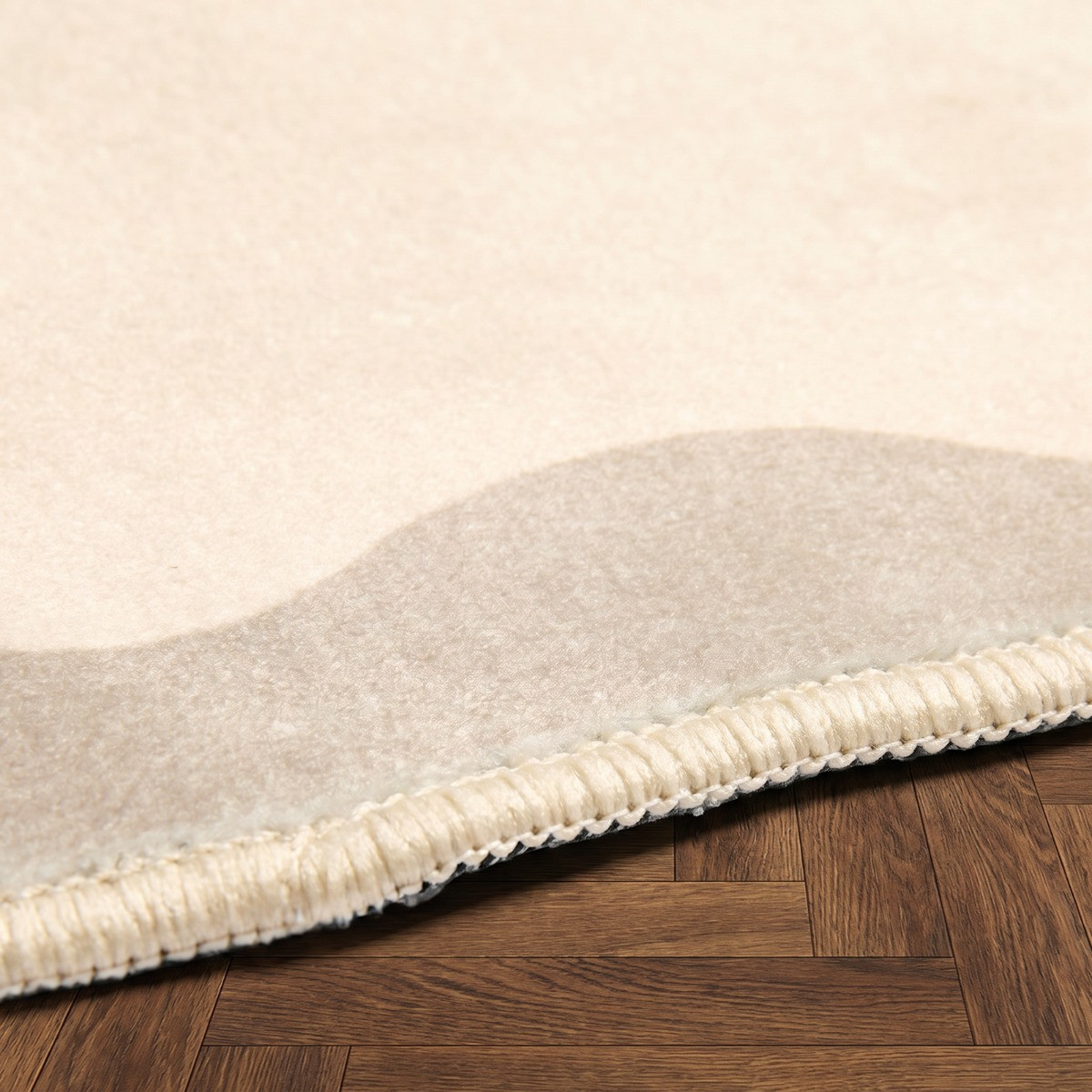 OHS Bow Print Velvet Bath Mat - Natural>