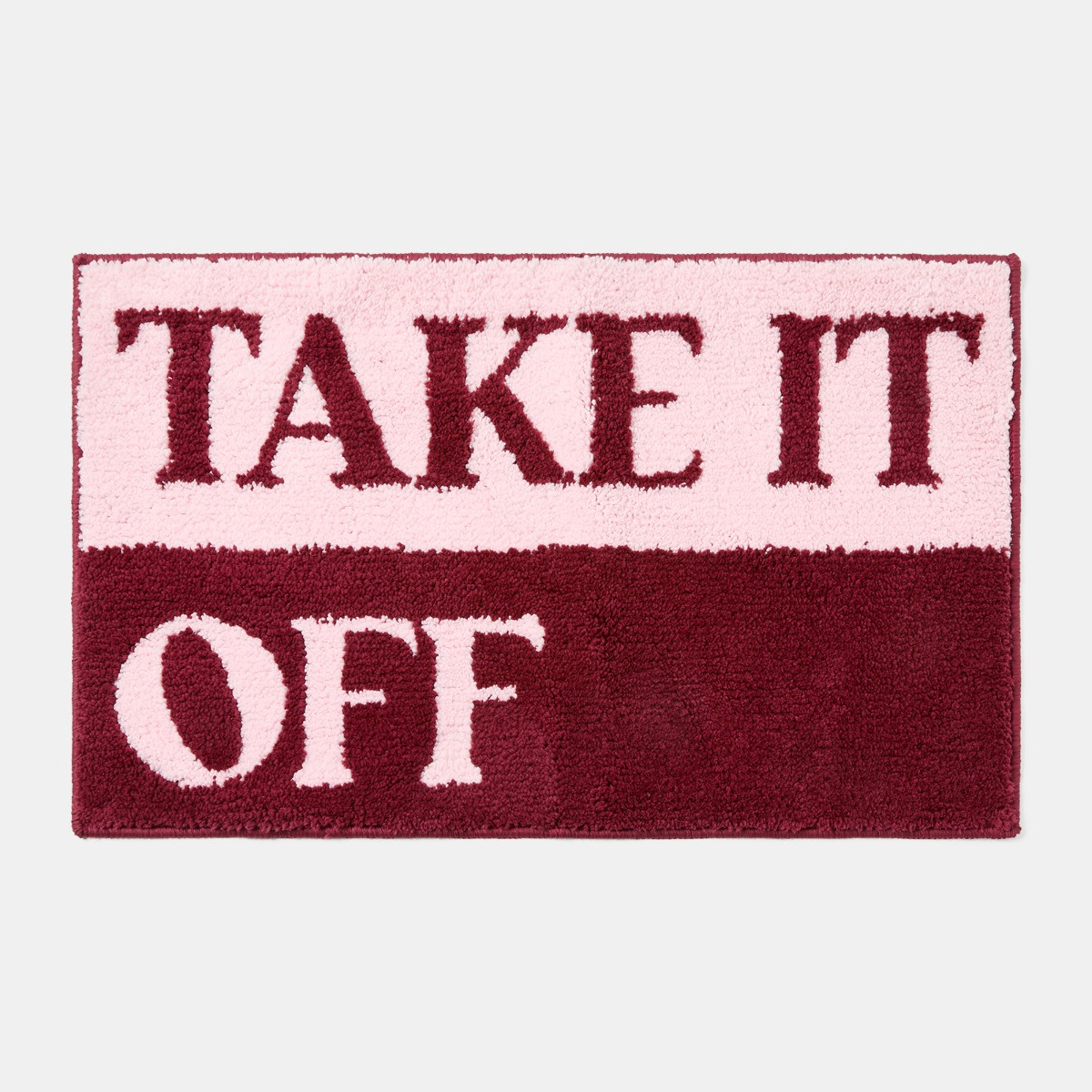 OHS Take it Off Tufted Bath Mat - Pink/Burgundy>