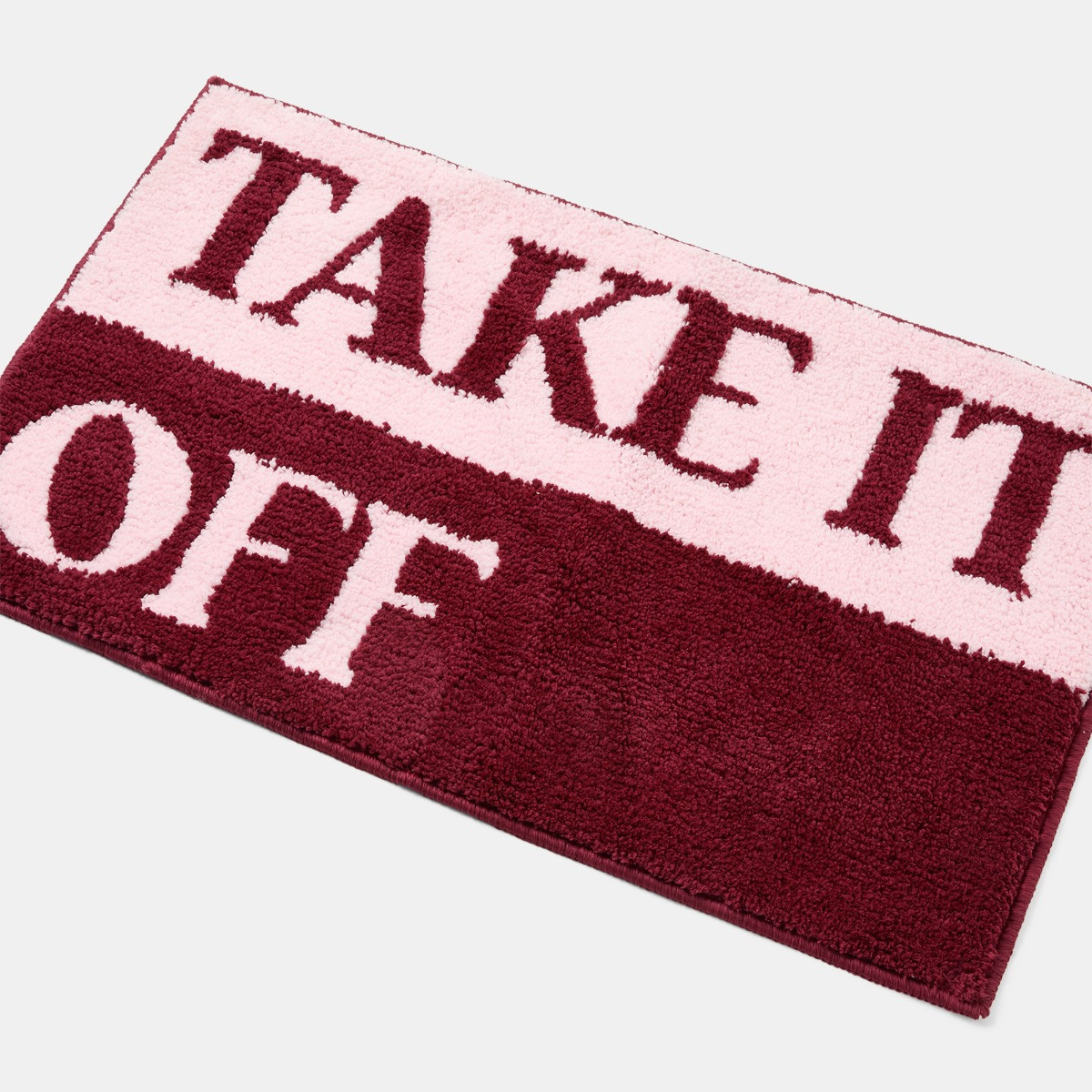 OHS Take it Off Tufted Bath Mat - Pink/Burgundy>