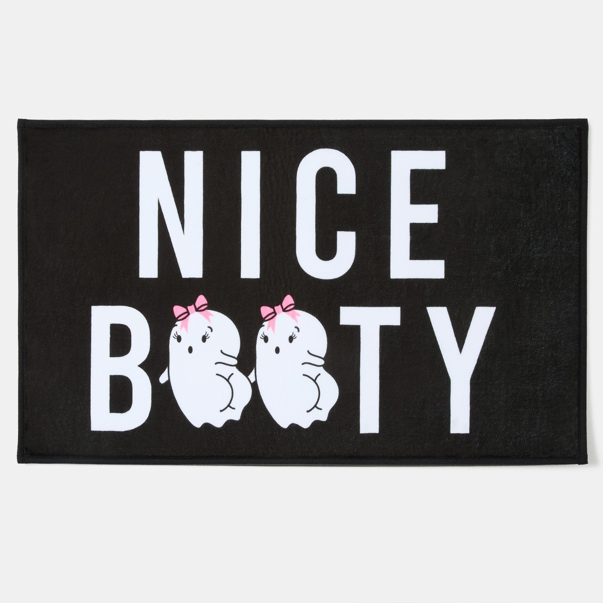 OHS Nice Booty Slogan Halloween Bath Mat - Monochrome>