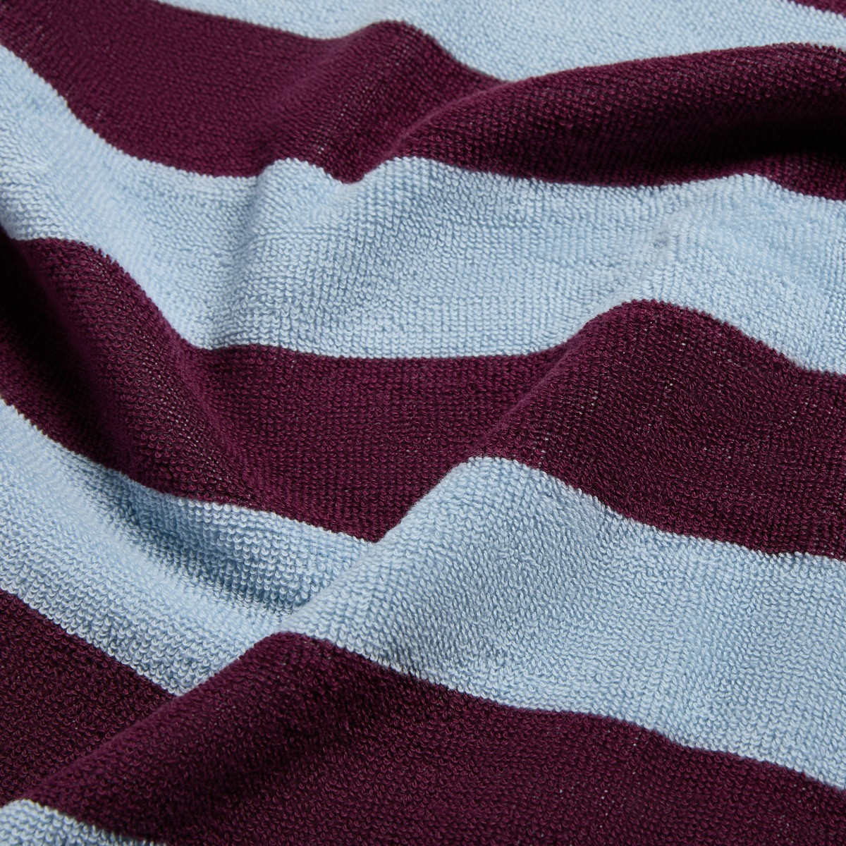 OHS 100% Cotton Jacquard Striped Towel - Blue/Burgundy>