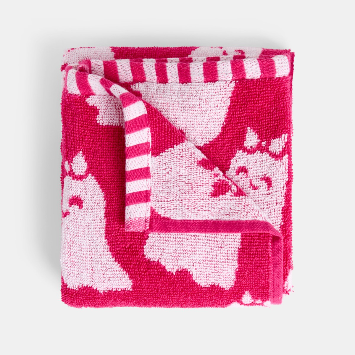 OHS 100% Cotton Ghost Jacquard Towel - Hot Pink>